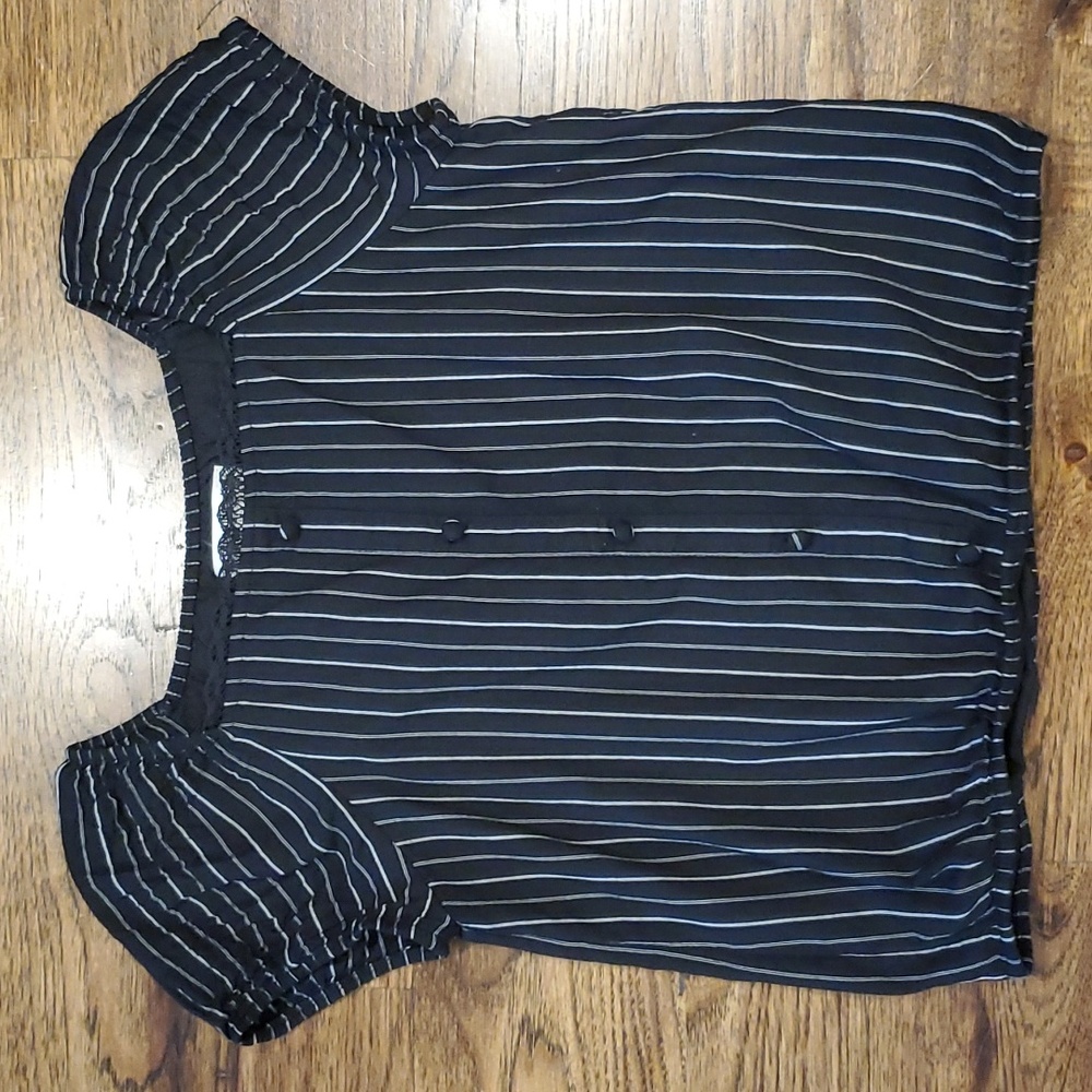 Girls Abercrombie Kids black square neck crop top size 13/14